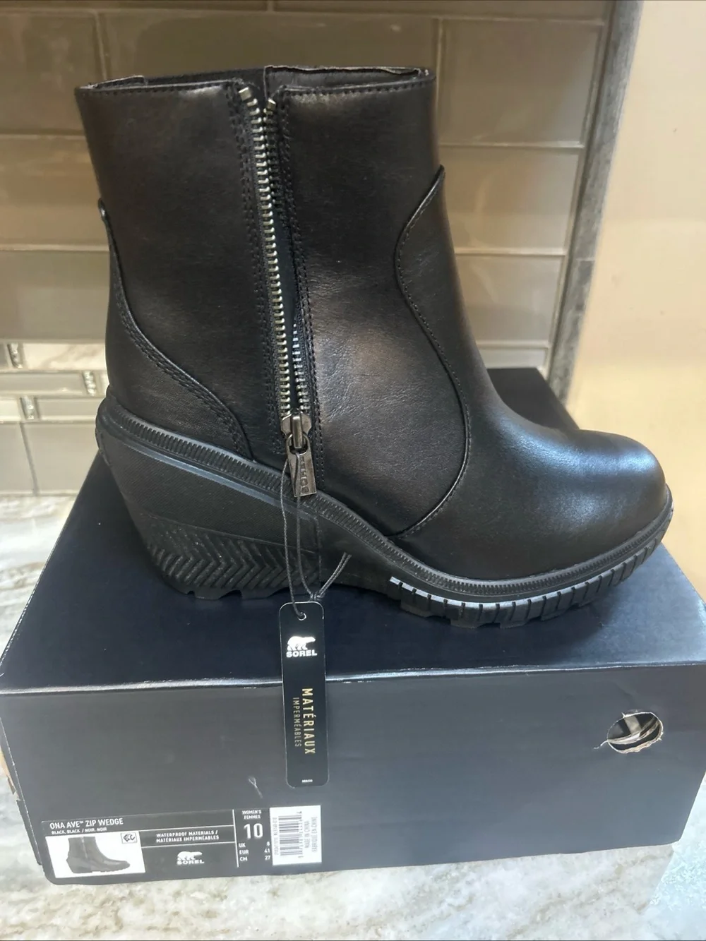 Sorel ONA Ave Zip WedgeWomen Waterproof Side-Zip Ankle Boots Winter Snow 10 NEW.